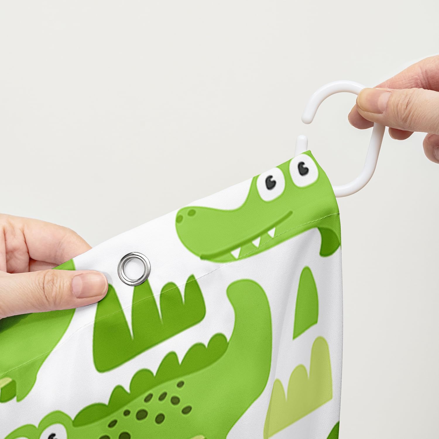 AILONEN Cute Crocodile Shower Curtain Set for Kids Boys 60 Wx72 H