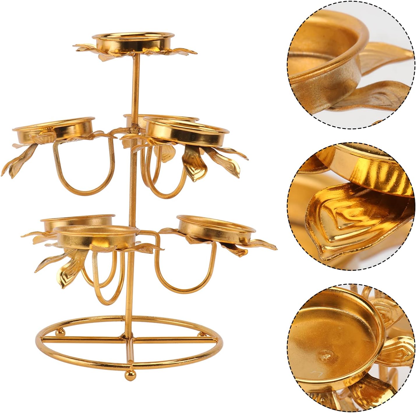 Garneck Seven Star Round Lotus Candlestick Holder