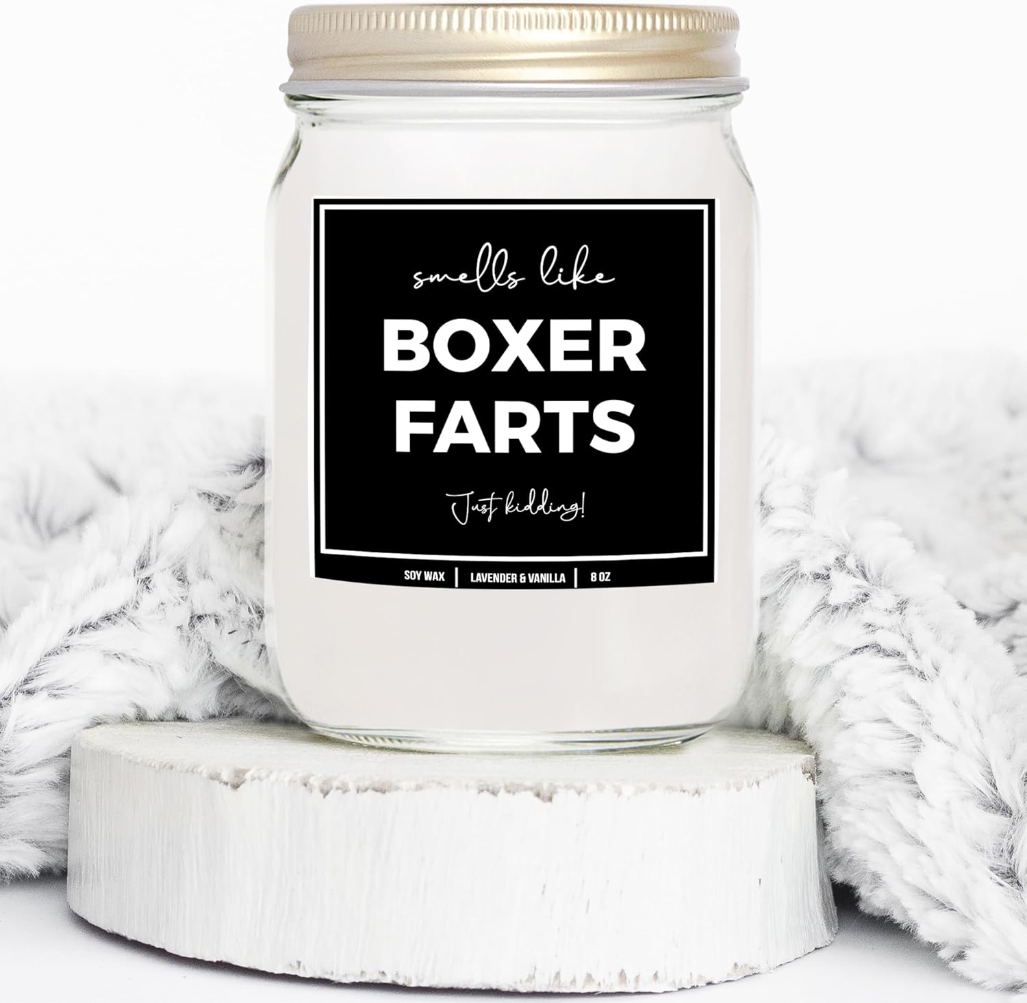 Boxer Dog Gift - 8oz Soy Candle Lavender Vanilla