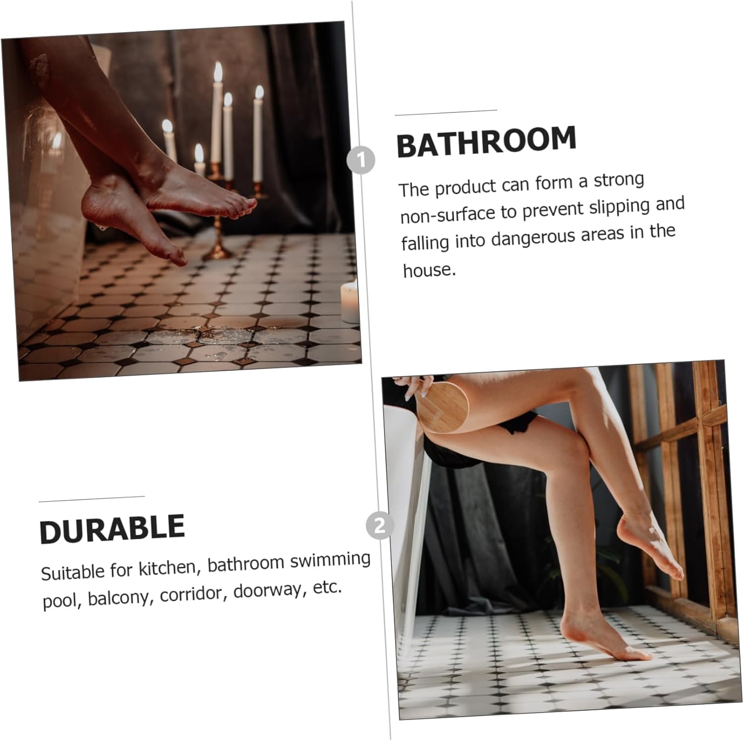 VOSAREA 8Pcs Cartoon Bathtub Stickers Self Adhesive Non Slip Decals