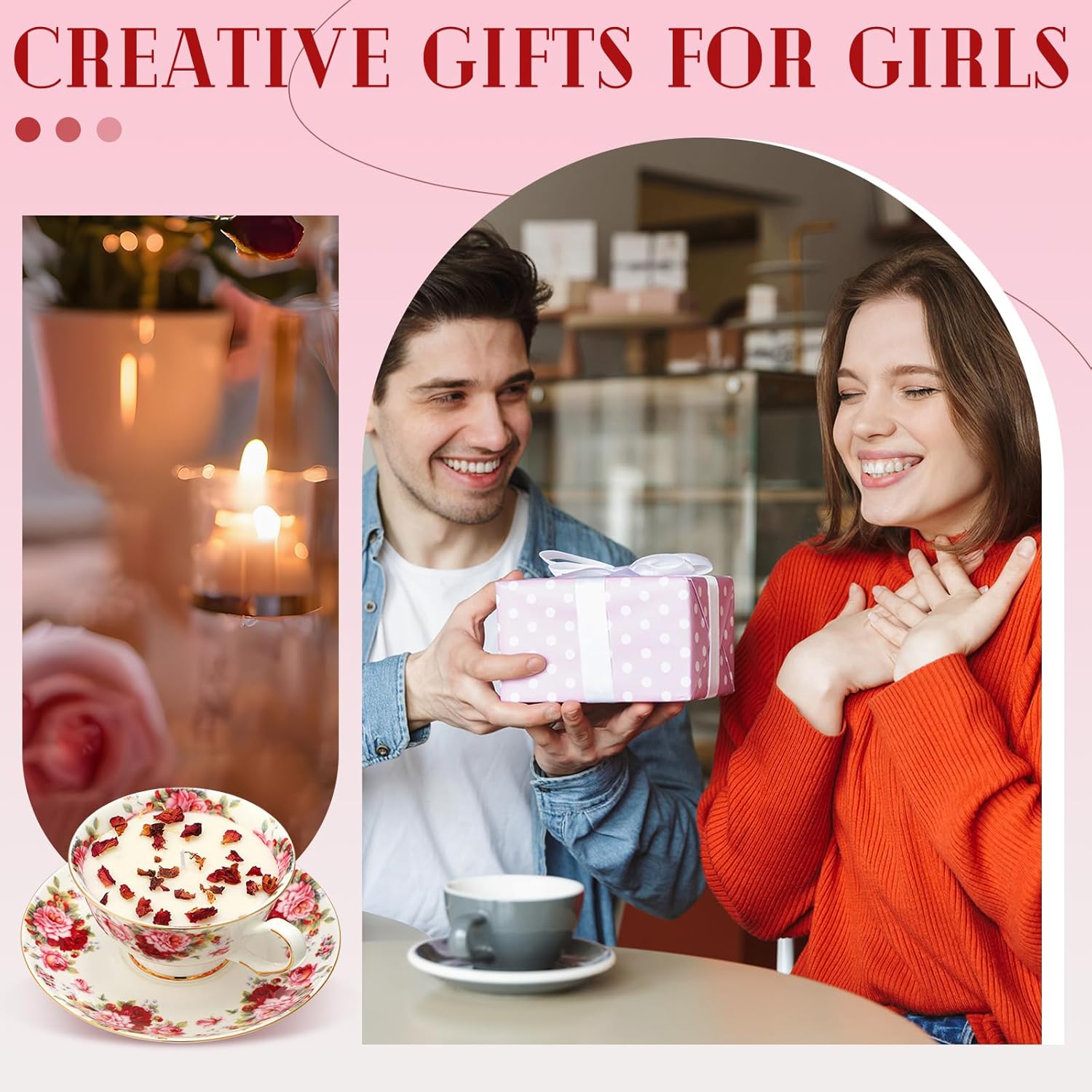 Floral Tea Cup Candle for Women Mothers Day Gift