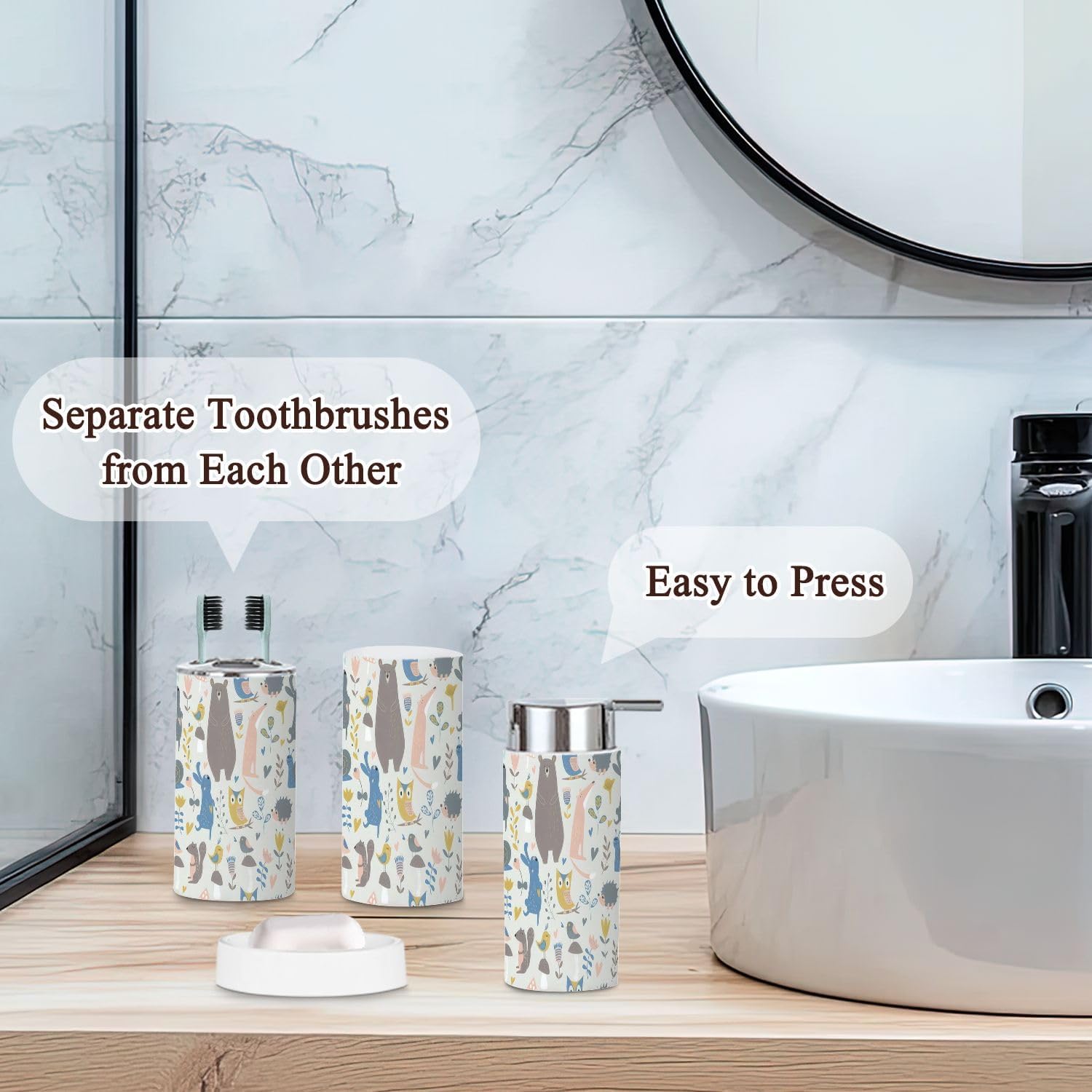 Seamless Forest Bathroom Accessories 6 Pcs