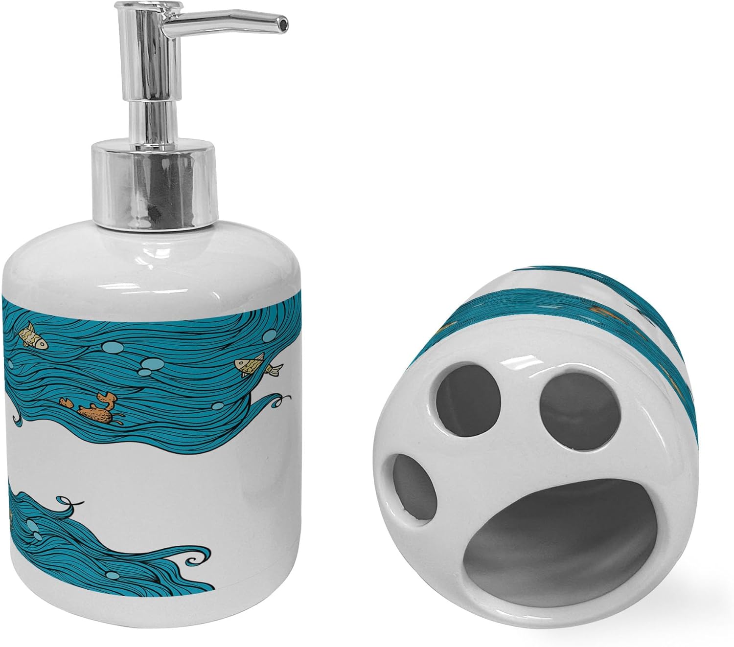 Ambesonne Underwater Toothbrush Soap Holder Set Bold Artwork in US