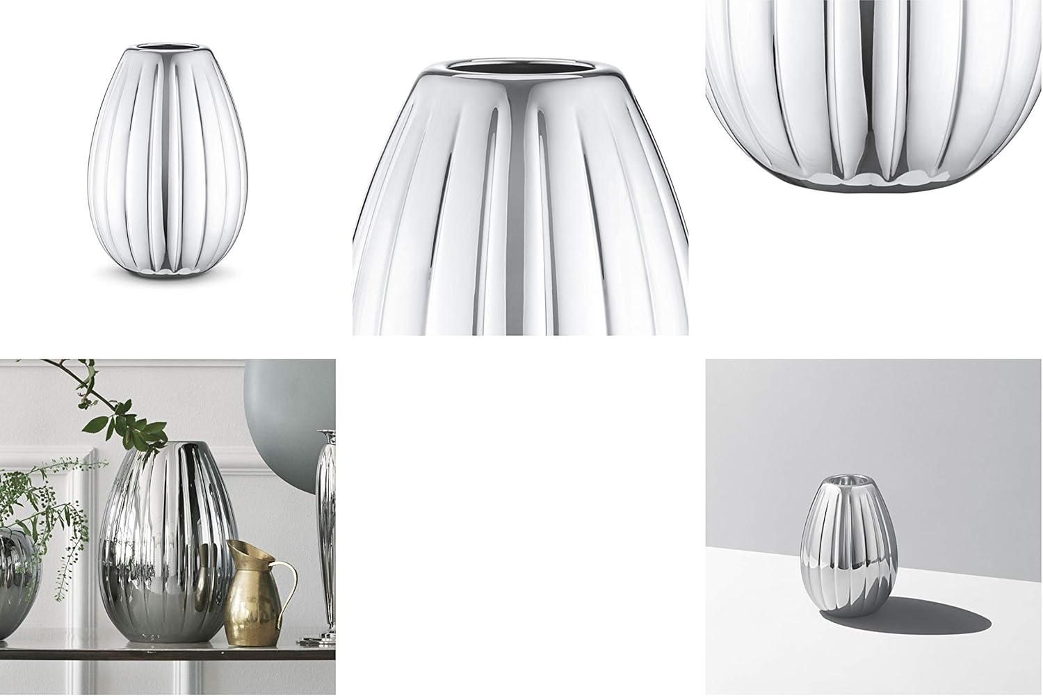 Georg Jensen Bernadotte Candleholder Set 2-Piece - Elegant Pair of Timeless Candleholders
