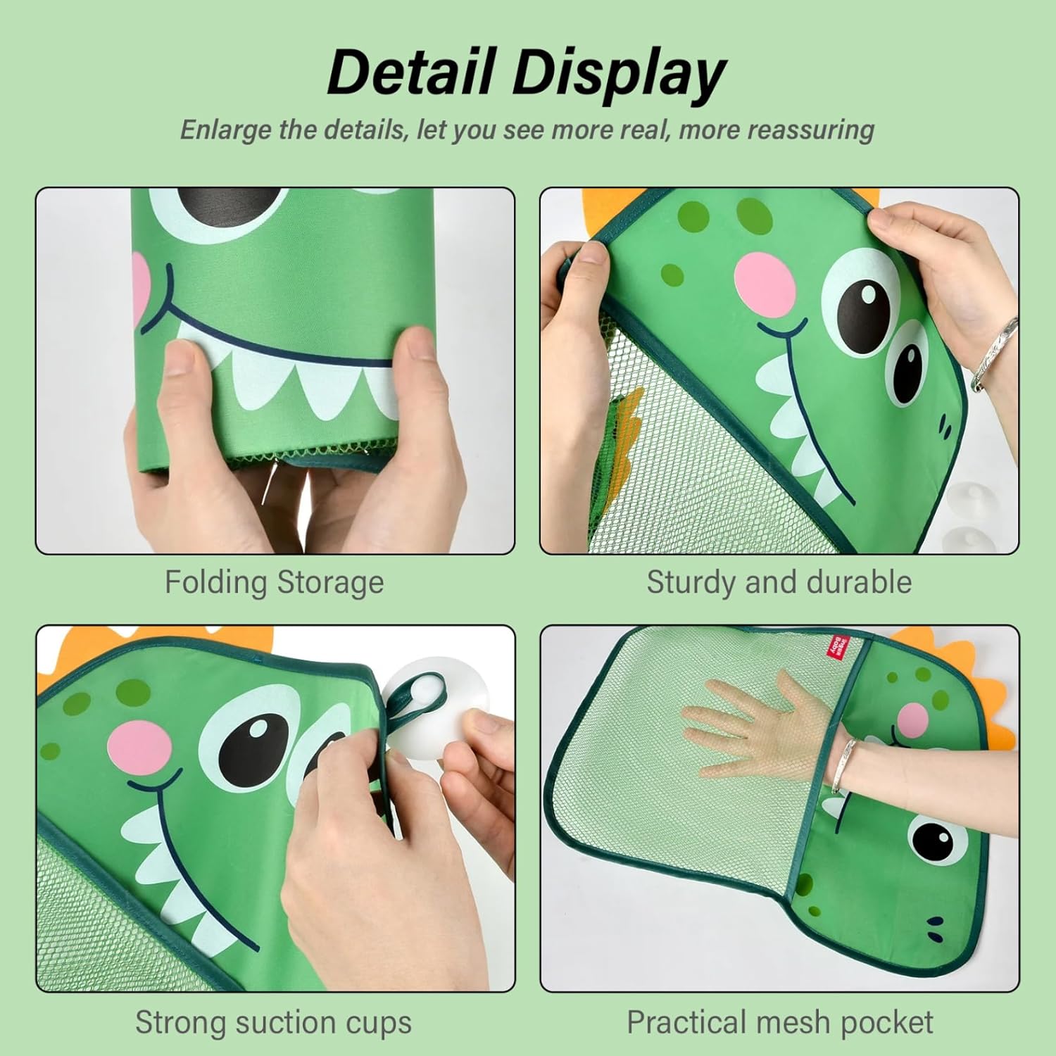 Baby Bath Toy Organizer with Dinosaur Design