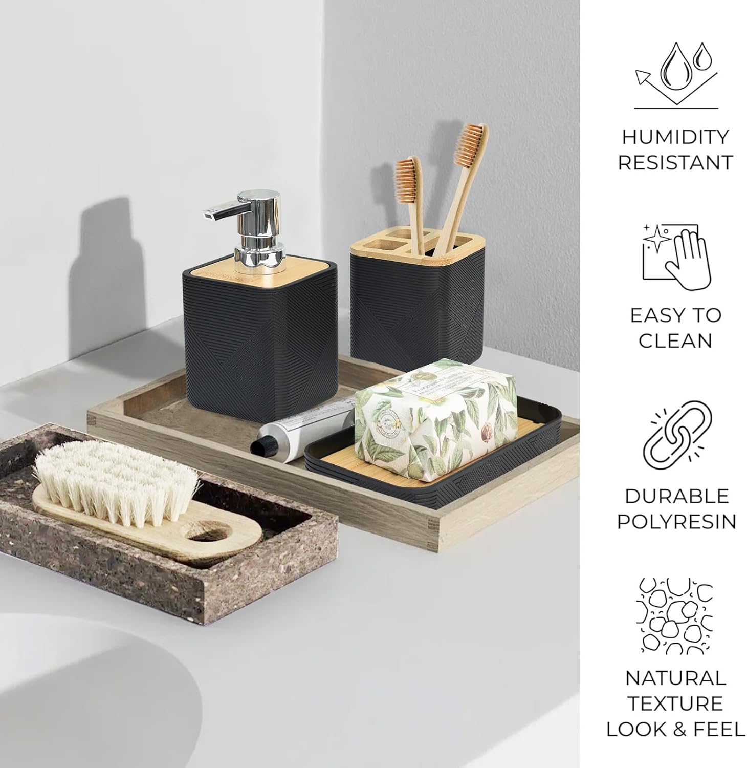 CERBIOR 6-Piece Bamboo Bath Ensemble