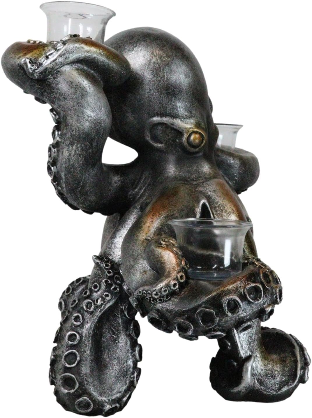 Ebros Rustic Holiday Octopus Candle Holder Statue 125 H