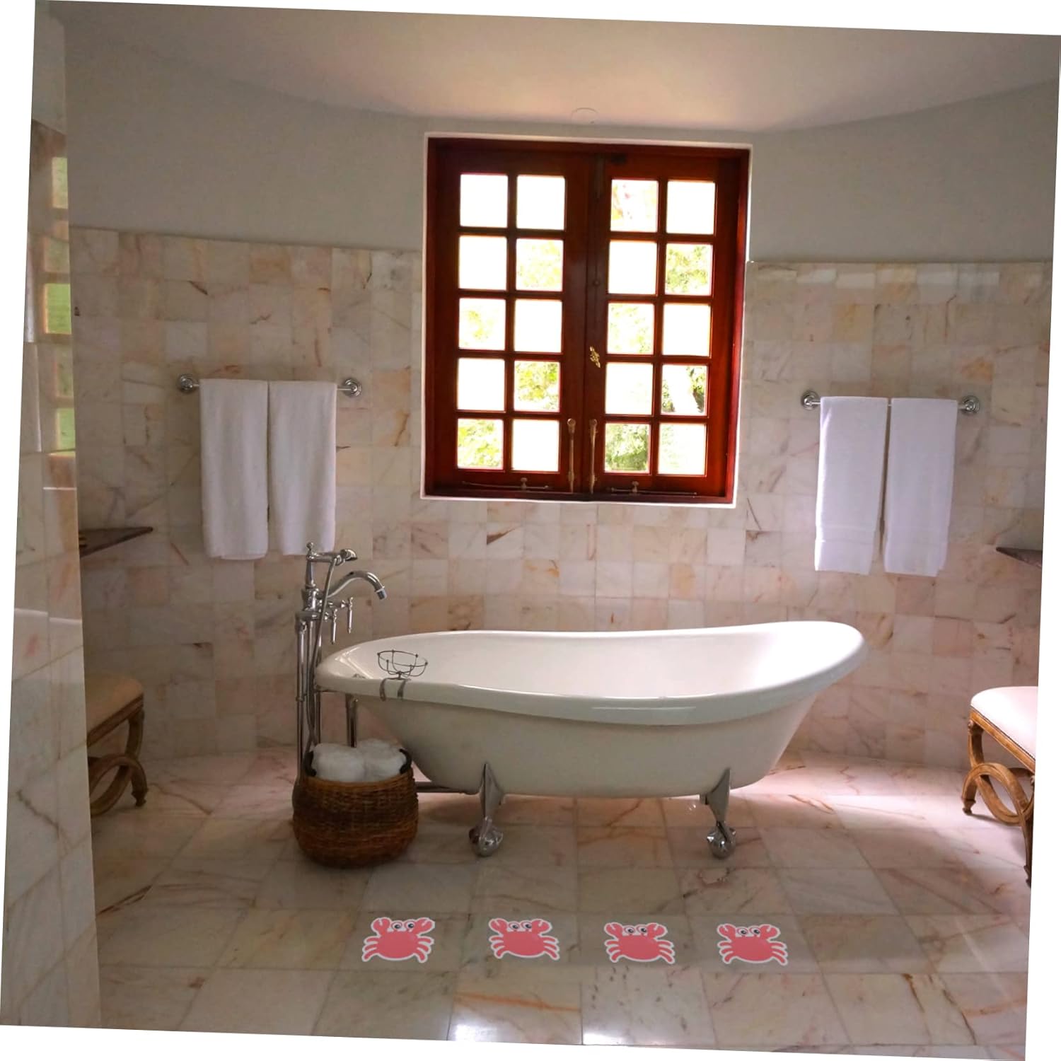 VOSAREA 8Pcs Cartoon Bathtub Stickers Self Adhesive Non Slip Decals