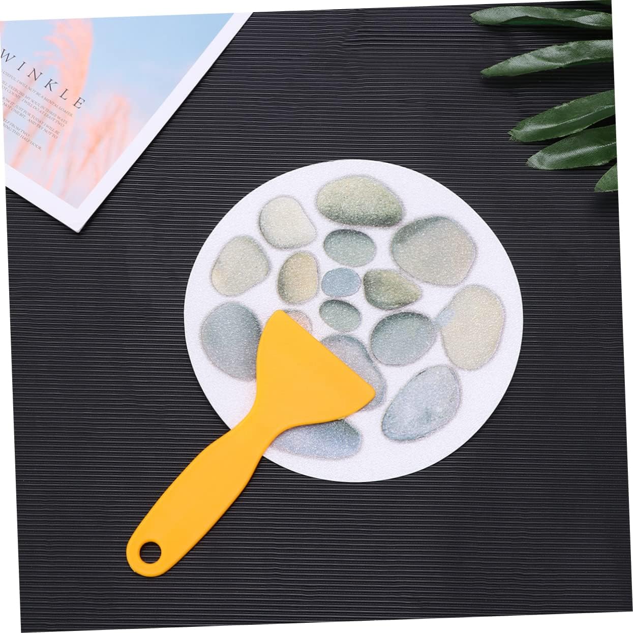 4-Piece Diameter Stone Pattern Bathtub Non-Slip Stickers