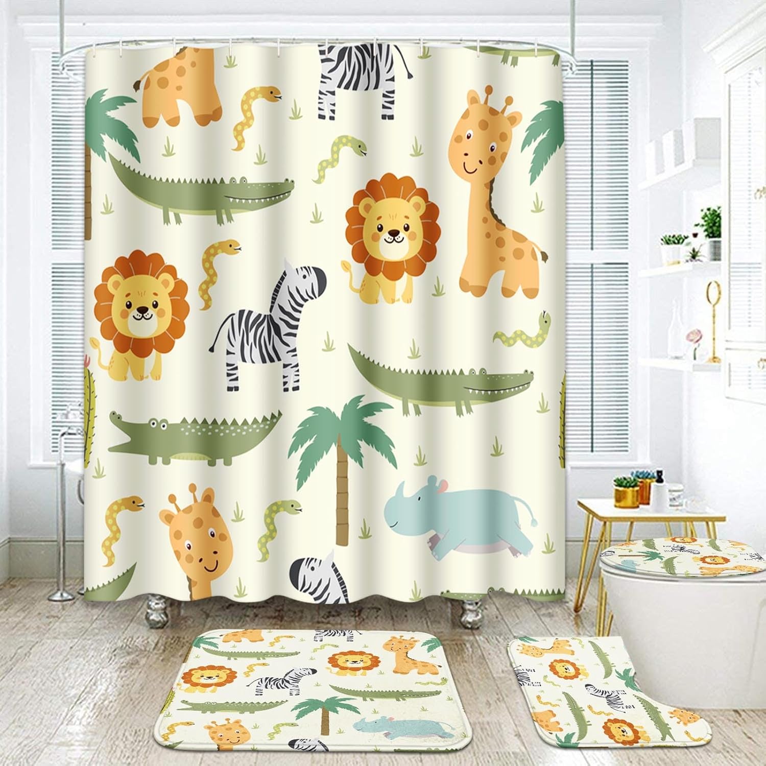 Britimes 4 Piece Bathroom Set with Non-Slip Rugs