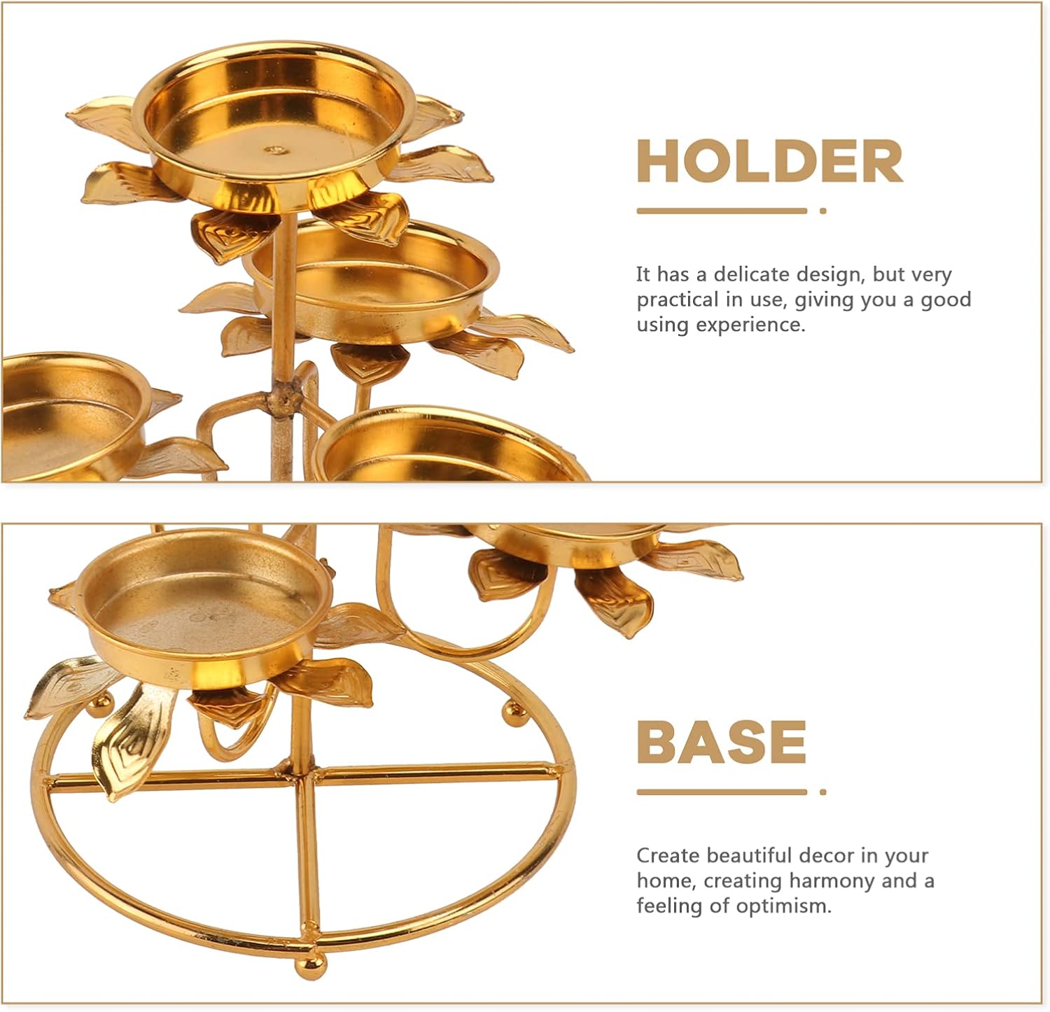 Garneck Seven Star Round Lotus Candlestick Holder
