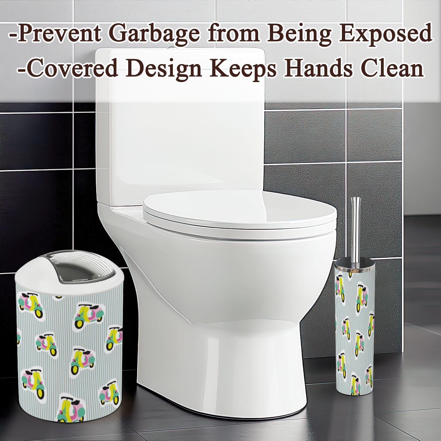 Retro Bath Organizer 6-Piece Set for Clean Stylish Storage