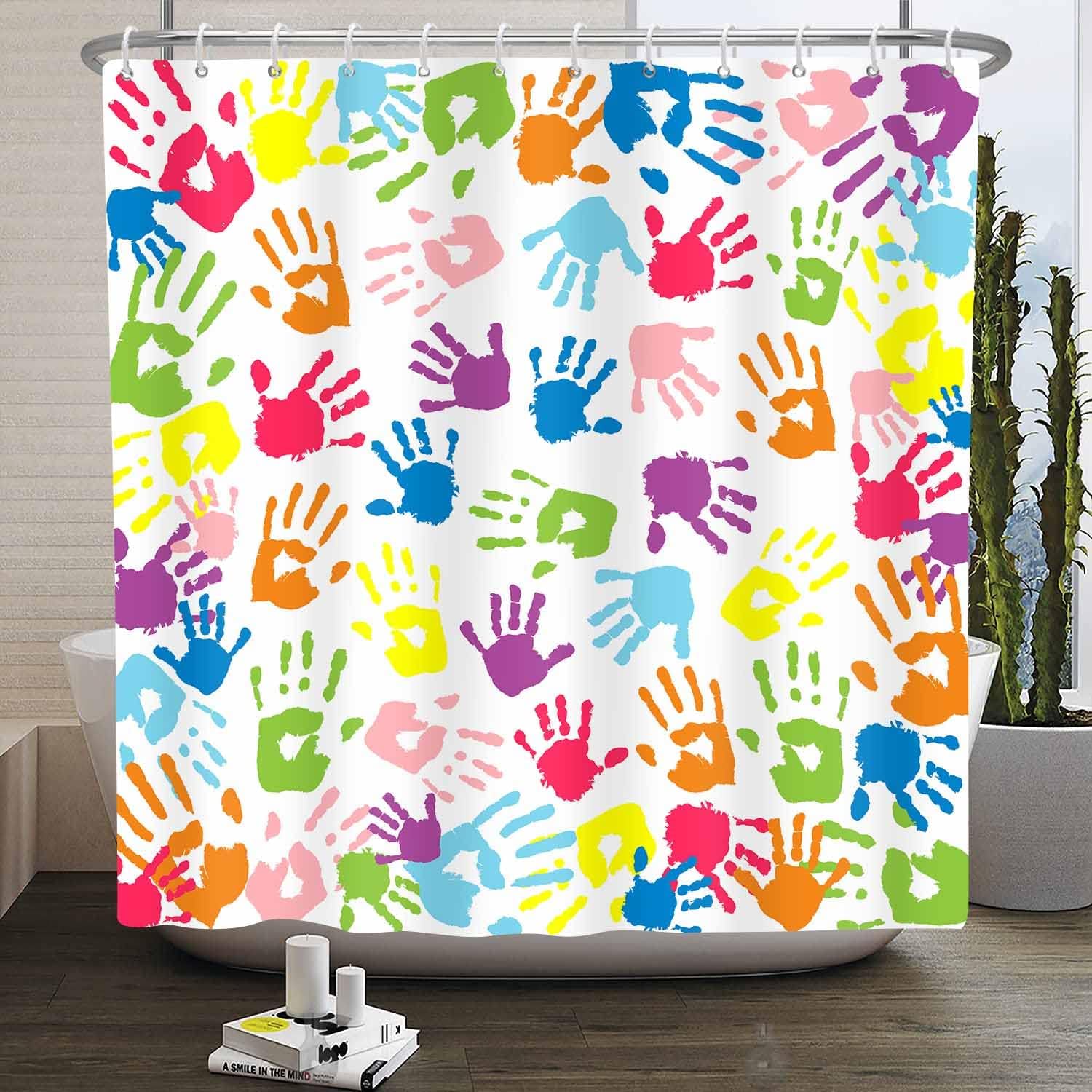 Vibrant Rainbow Shower Curtain Set for Kids