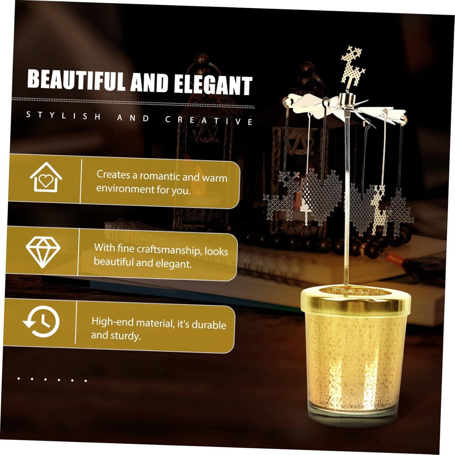 Creative Rotary Candle Holder -Sturdy Elegant for Romantic Settings