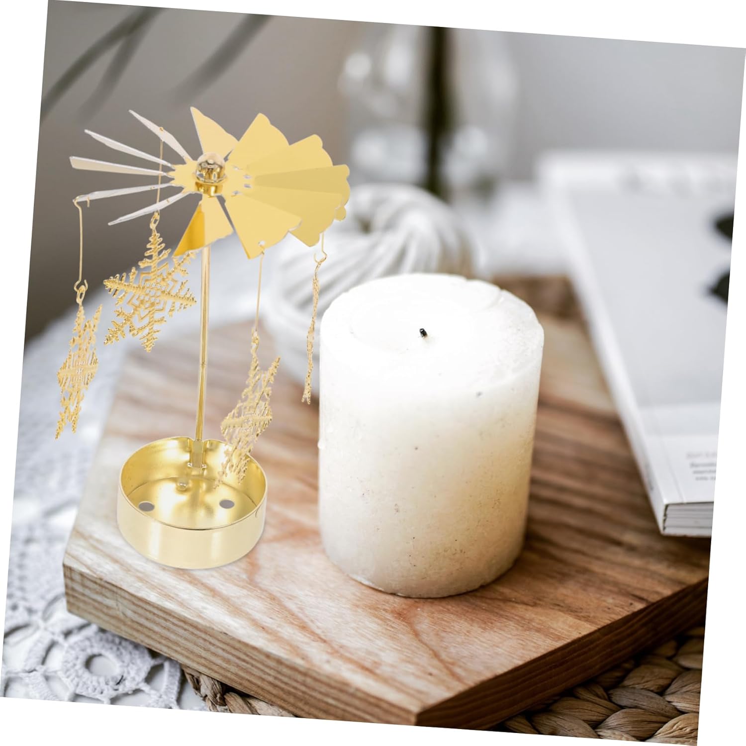 STOBAZA Fairy Carousel Candle Holder - Unique Rotating Candlestick for Christmas Parties