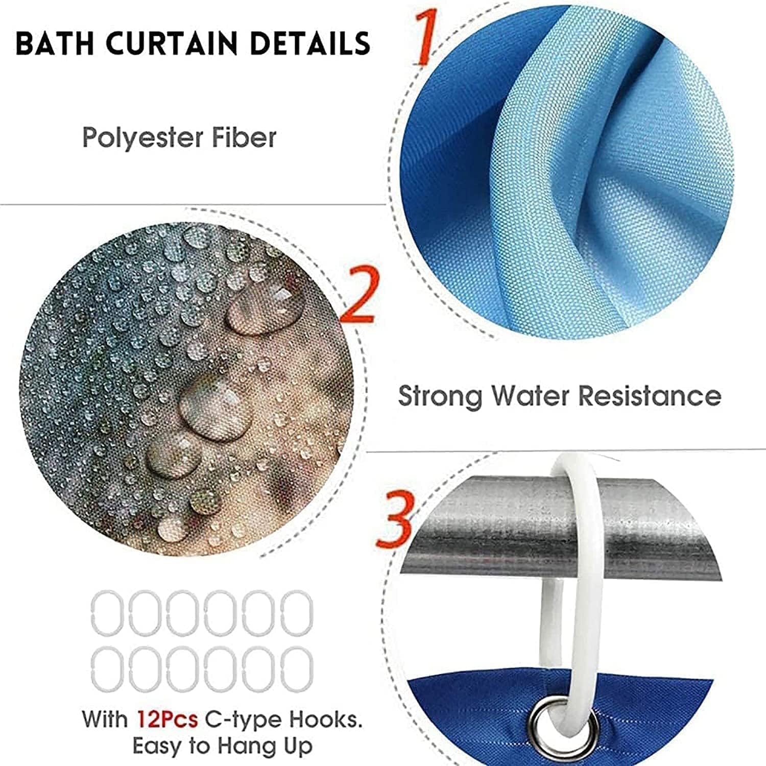 EMHOMEBlue Butterfly Inspirational Quotes 4-Piece Bathroom Set with Rugs Cover Mat