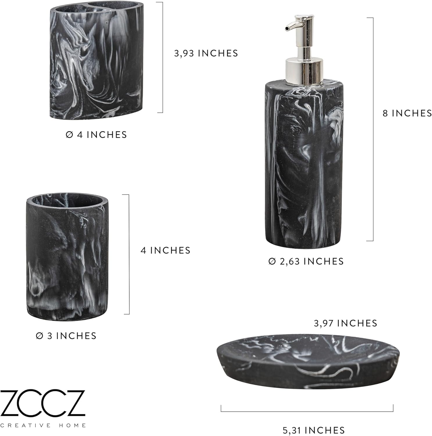 ZCCZ 4-Piece Bathroom Accessories Set
