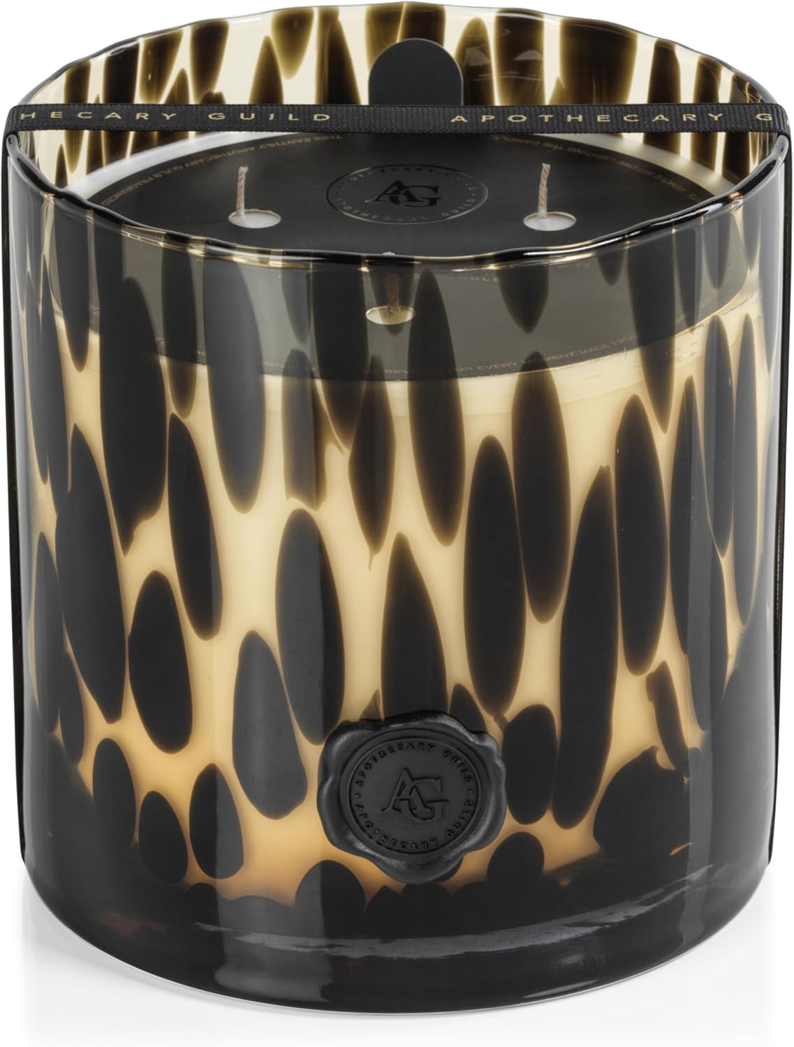 Zodax 50 oz 3-Wick Candle Earthy Scent Black Glass Jar 150 Hours