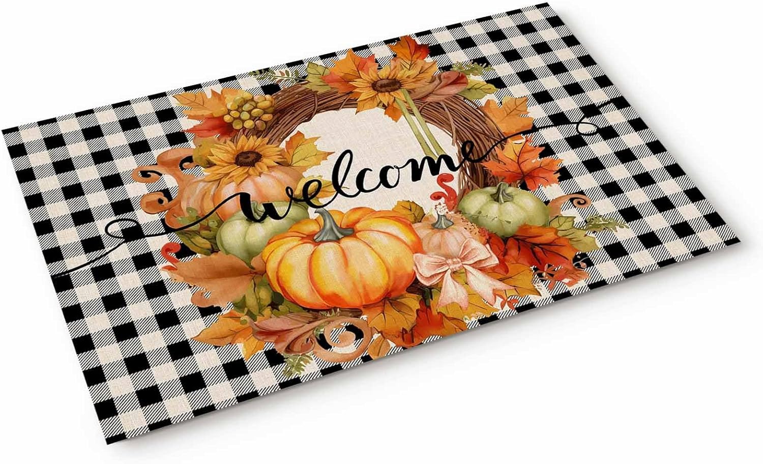 Buffalo Plaid Front Door Rug - ChenRongDian
