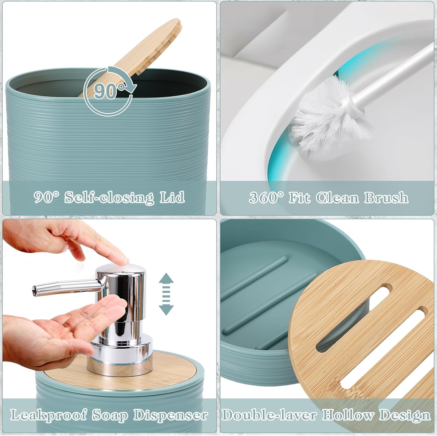 XLHOMO Light Blue Bathroom Accessories Set 25PC