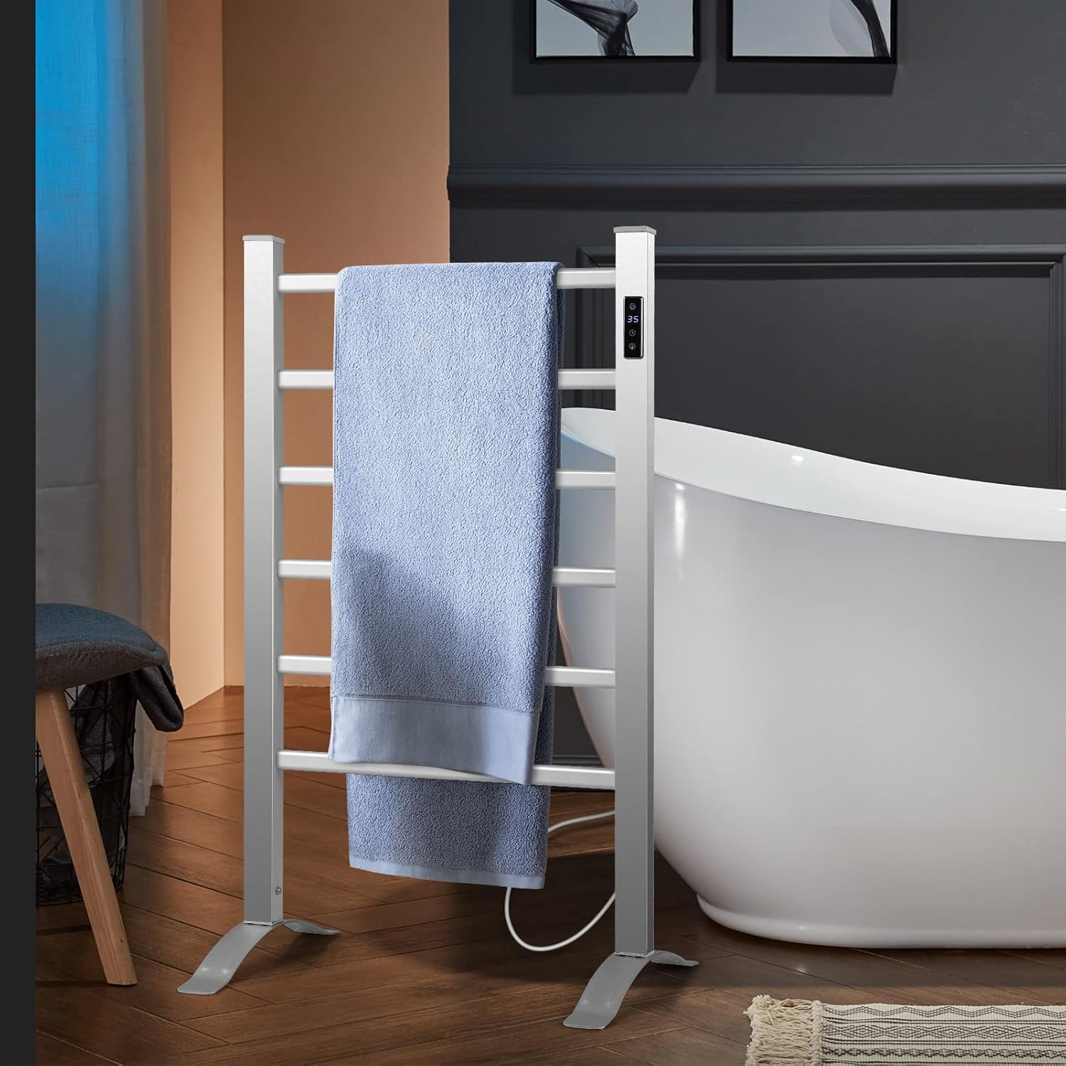 Luxury Heated Towel Rack with Timer LED Display