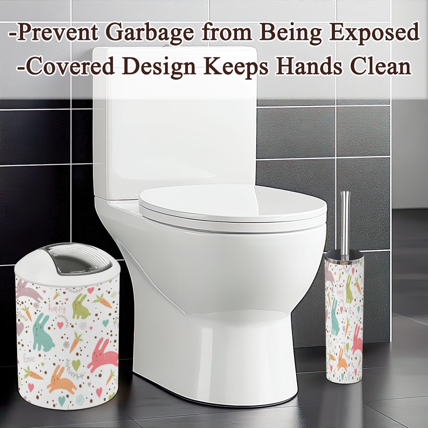 Bathroom Accessories 6-Piece Cartoon Pattern Set for Kids