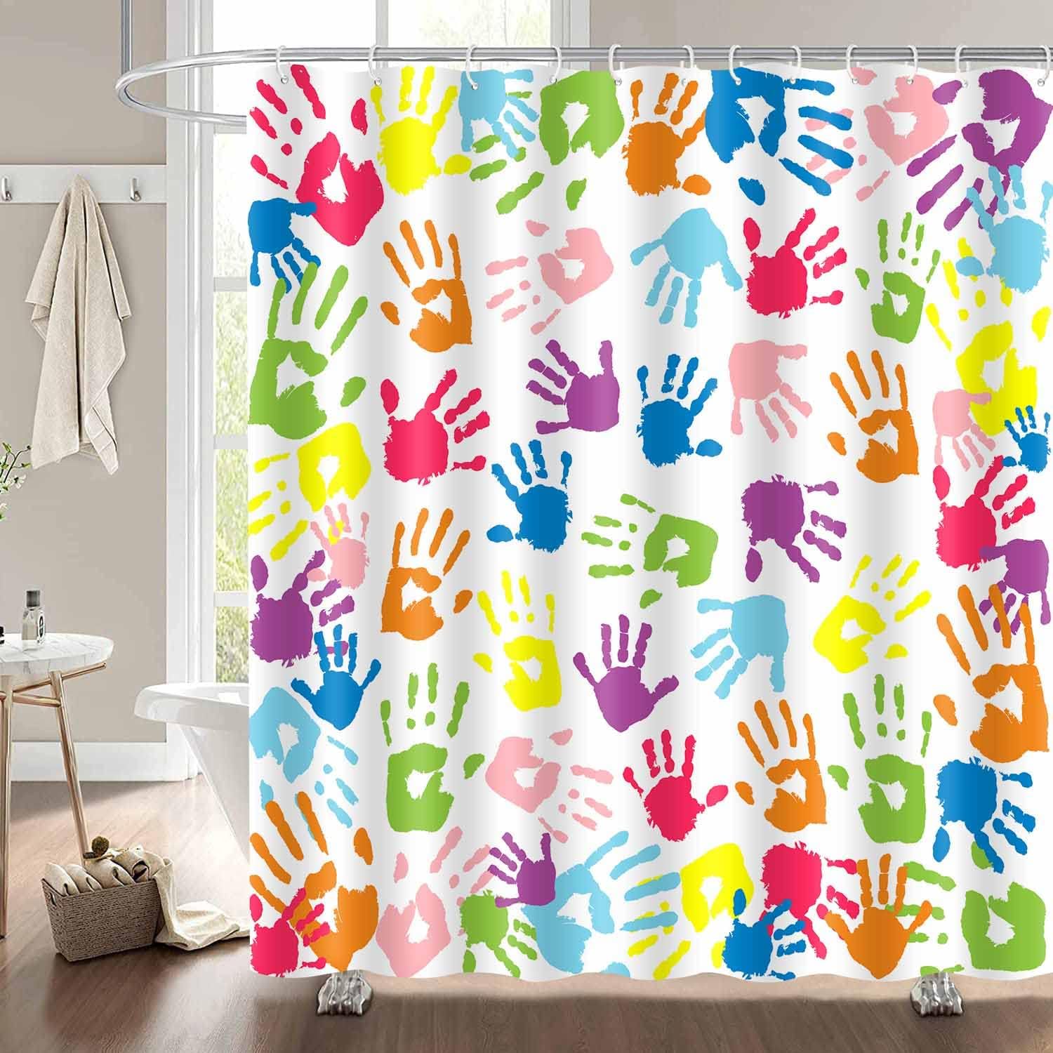 Vibrant Rainbow Shower Curtain Set for Kids