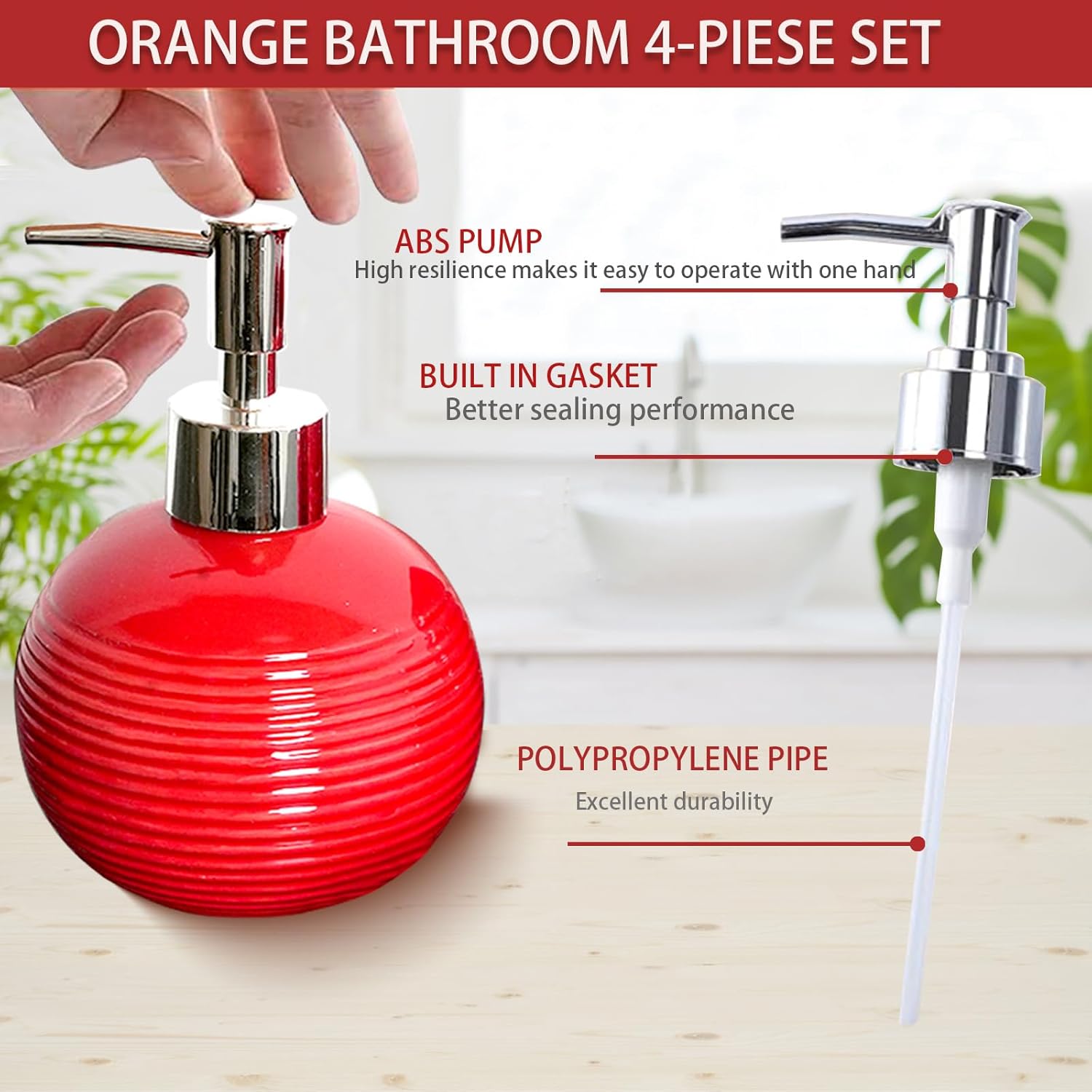 4-Piece Ceramic Bathroom Accessory Set