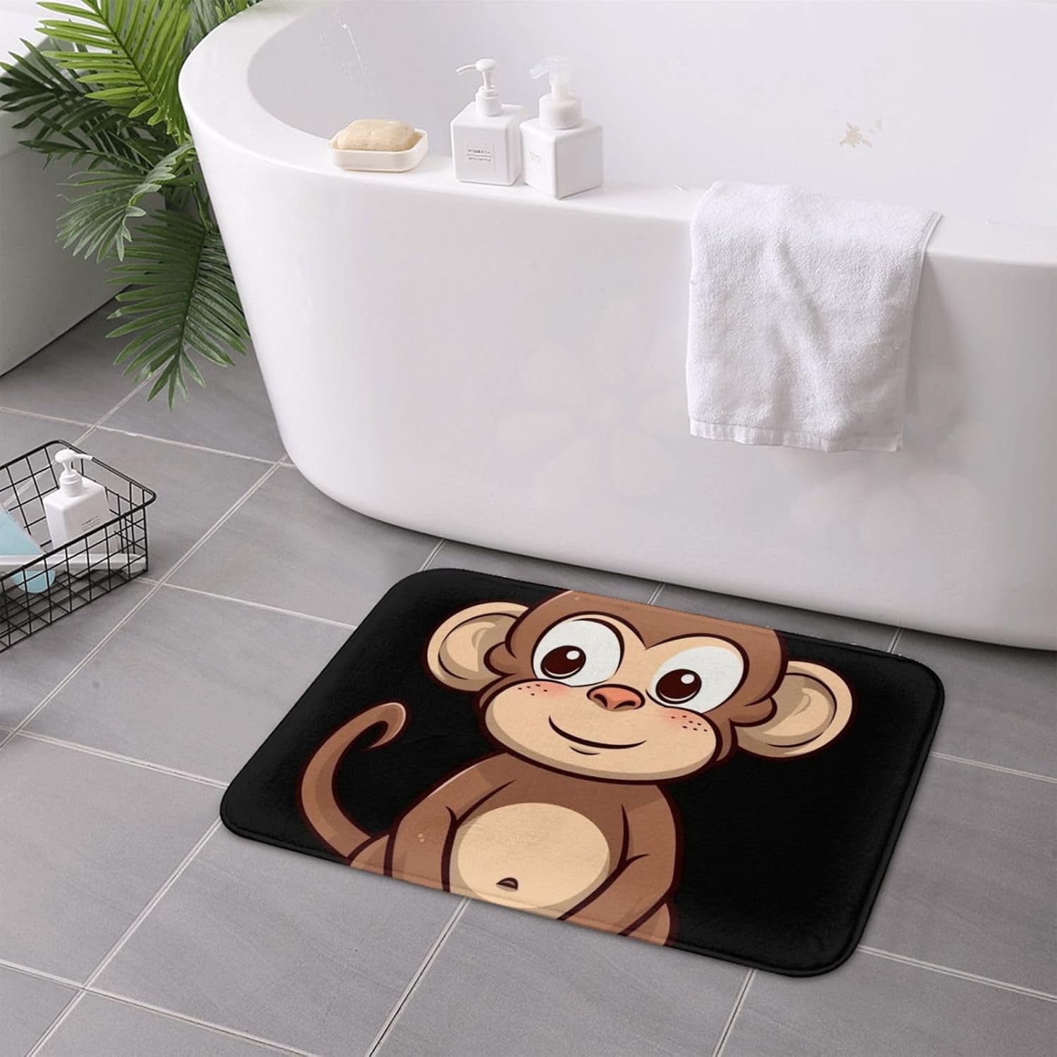 Cartoon Brown Monkey Front Door Mat 236x157