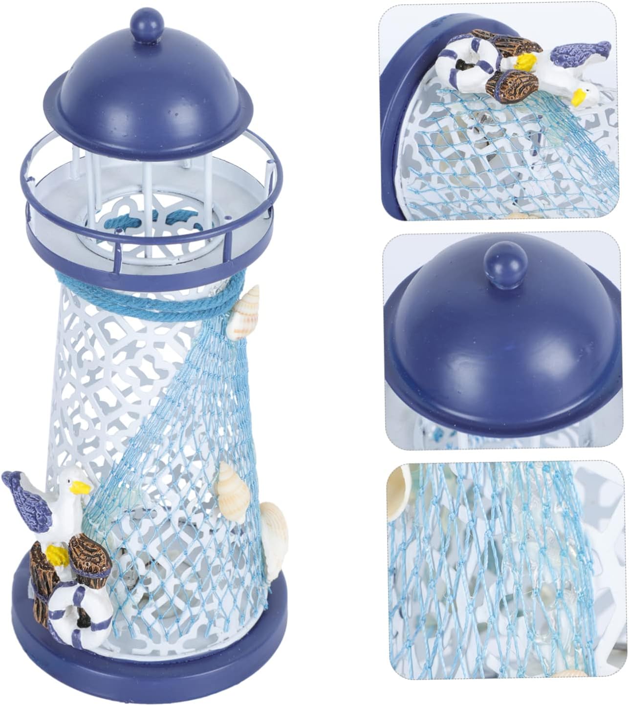 Sky Blue Iron Art Candle Holder