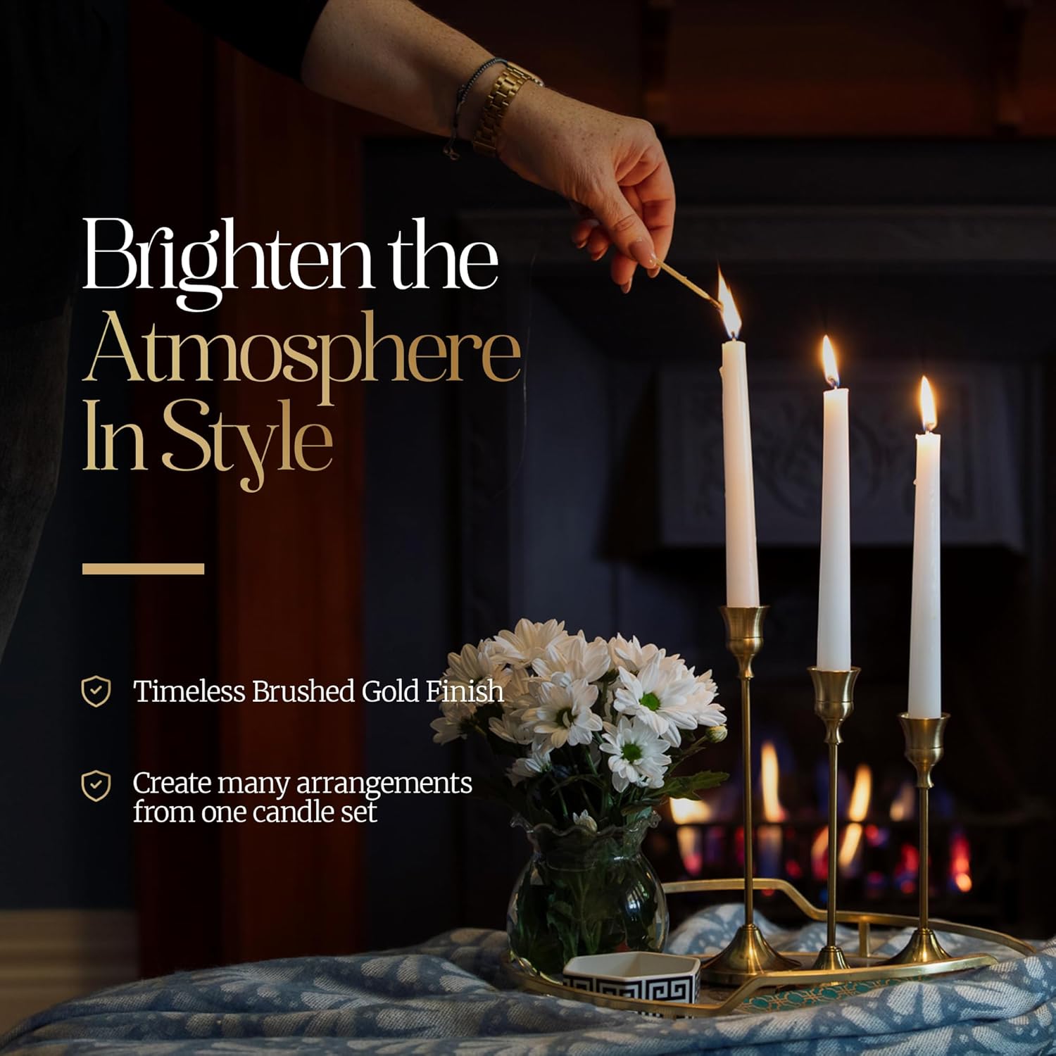 Elegant Gold Candlestick Holders for Dining and Events