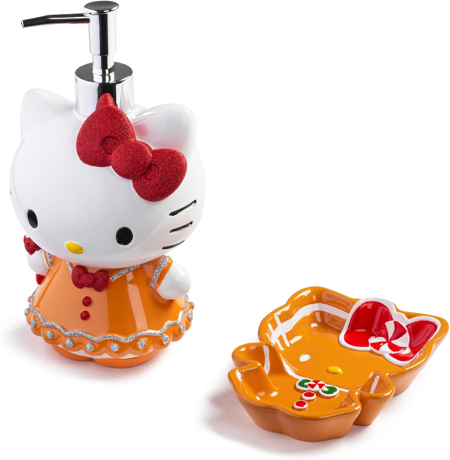 Jay Franco Hello Kitty Christmas Bathroom Set - 2 Piece - Lotion Soap Dish