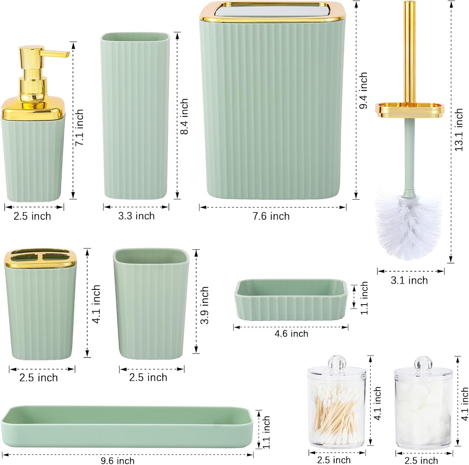 Luxury Green Bathroom Accessories Set
