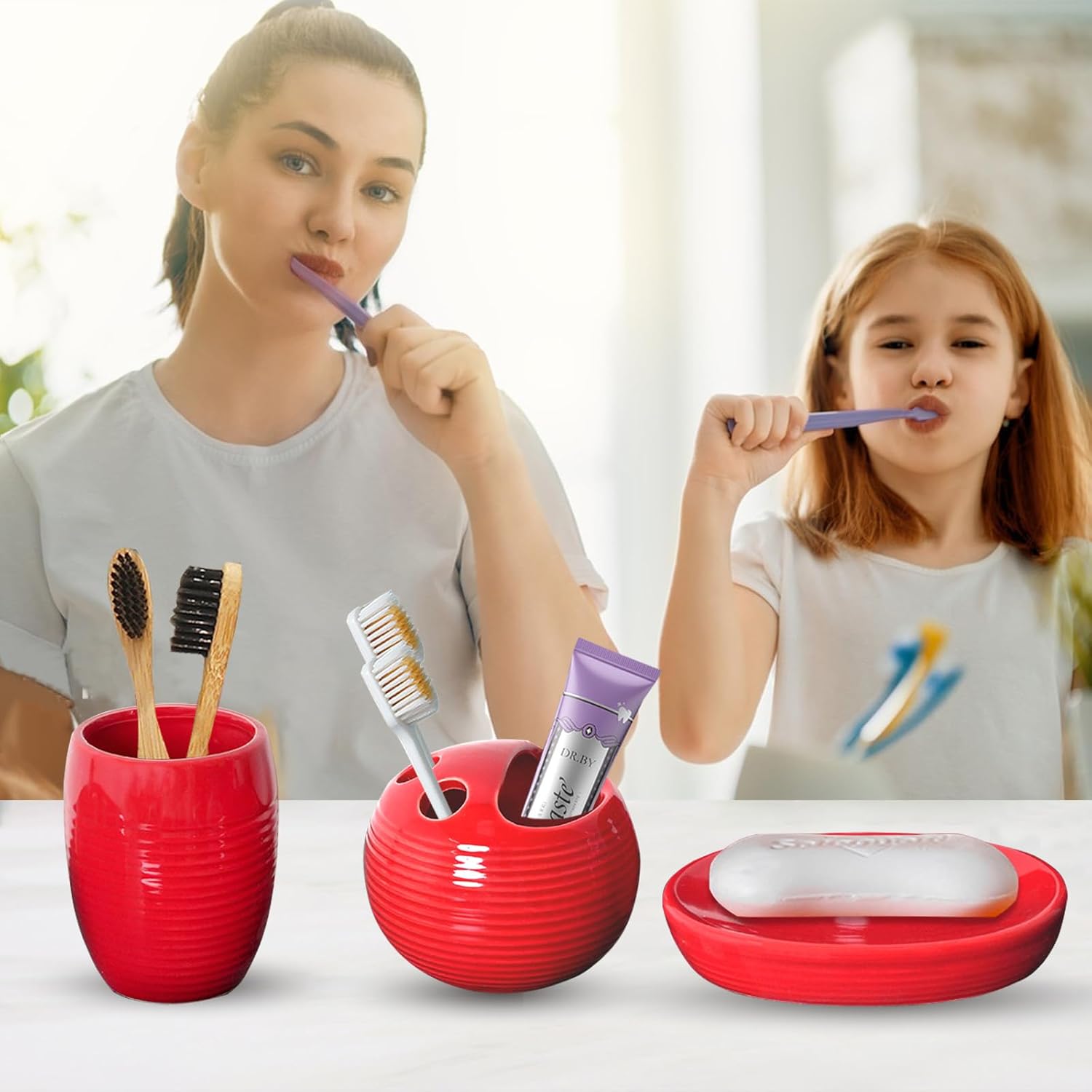 4-Piece Ceramic Bathroom Accessory Set
