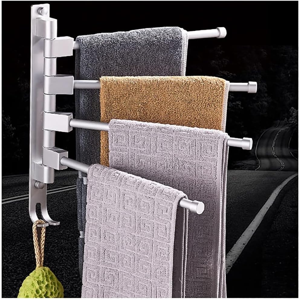 WAPKYRUST-RESISTANT STAINLESS STEEL TOWEL RACK WITH 4 ARMS FOR SPACE SAVING