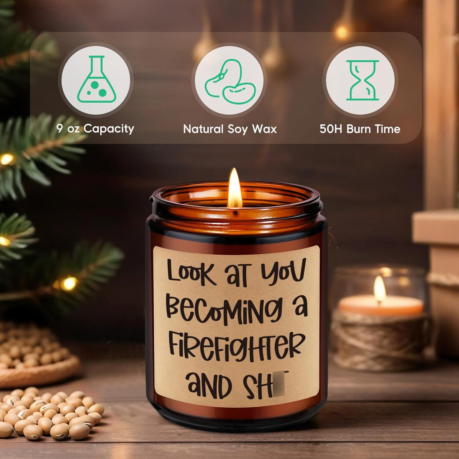GSPY Scented Candle for Firefighters - Humorous Meaningful Gift