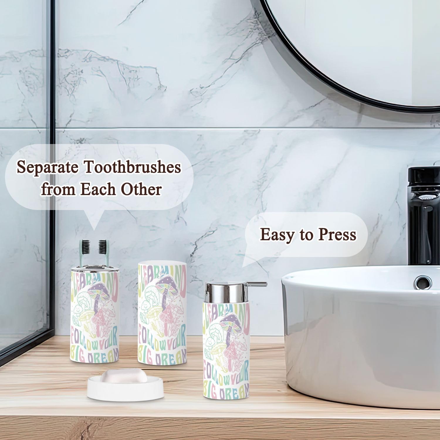 Stylish 6-Piece Bathroom Accessory Set for Home Kitchen
