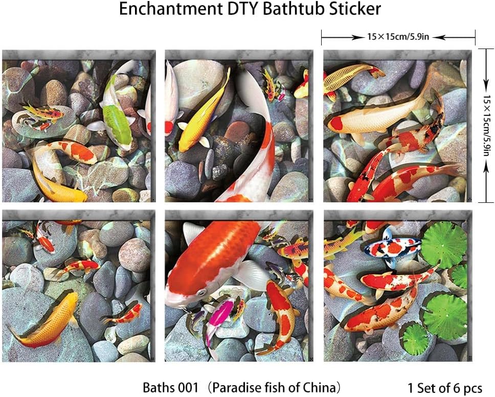 Non-Slip Bathtub Stickers for Adults and Kids 59x59 inch x6pcs