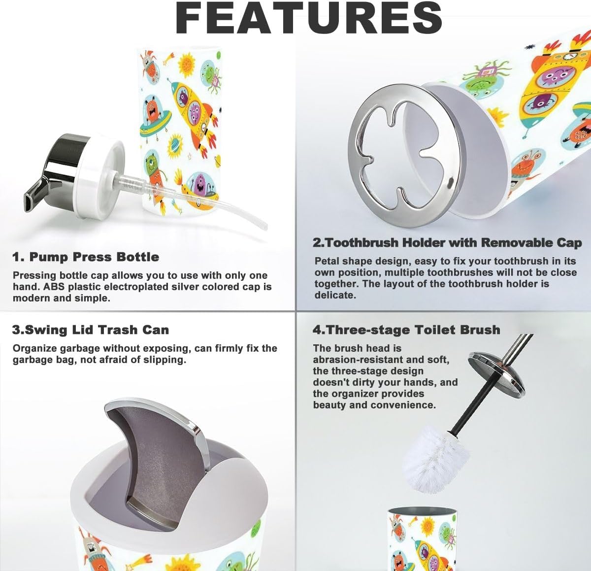 Space-Friendly Christophers Kids Bathroom Set - 6-Piece giggles Good Uses