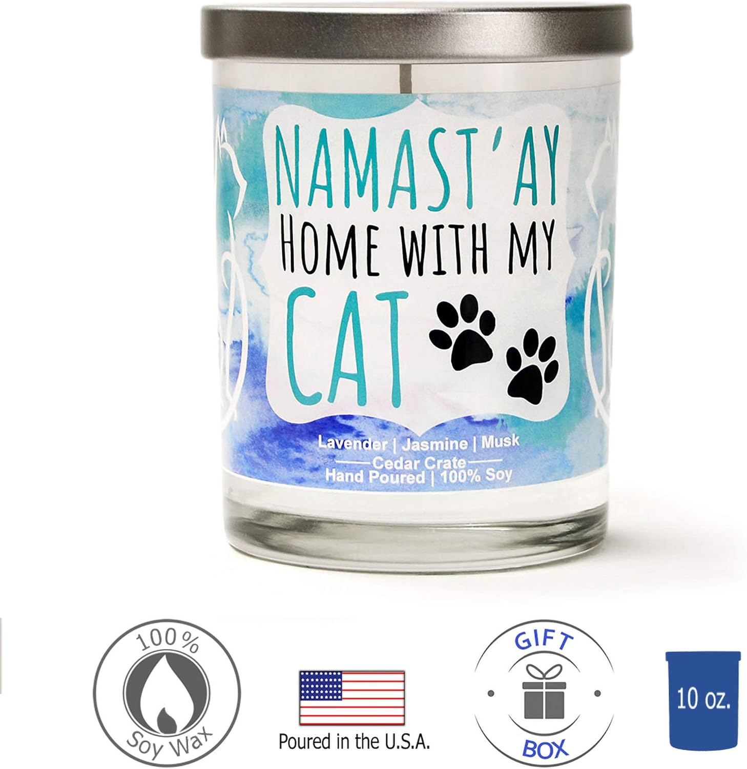 Lavender Candle Gift for Cat Lovers