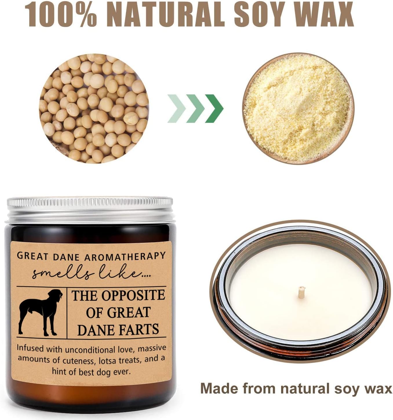 Great Dane Mom Candle Insightful scented soy wax candle for dog owners