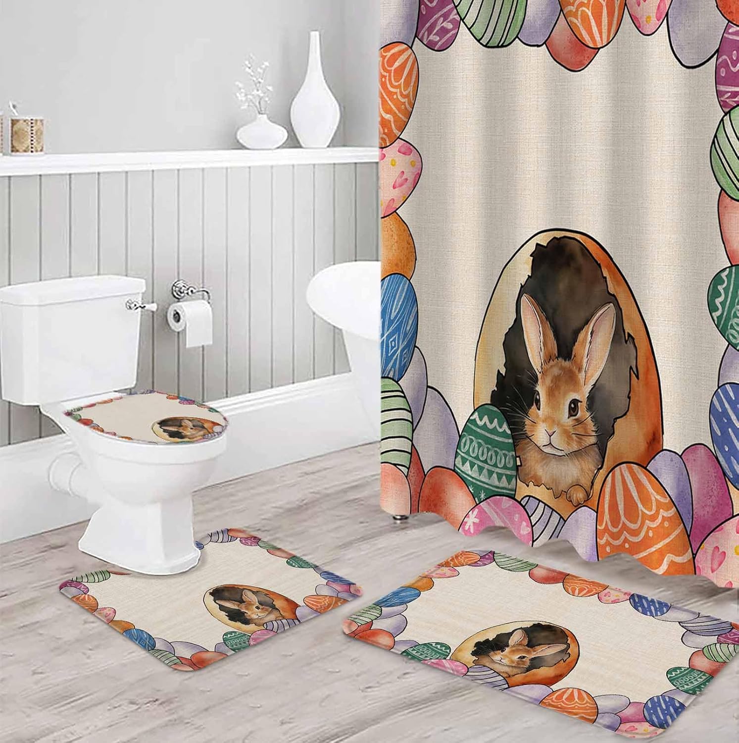 Singingin Retro Bathroom Set with Animal Patterns