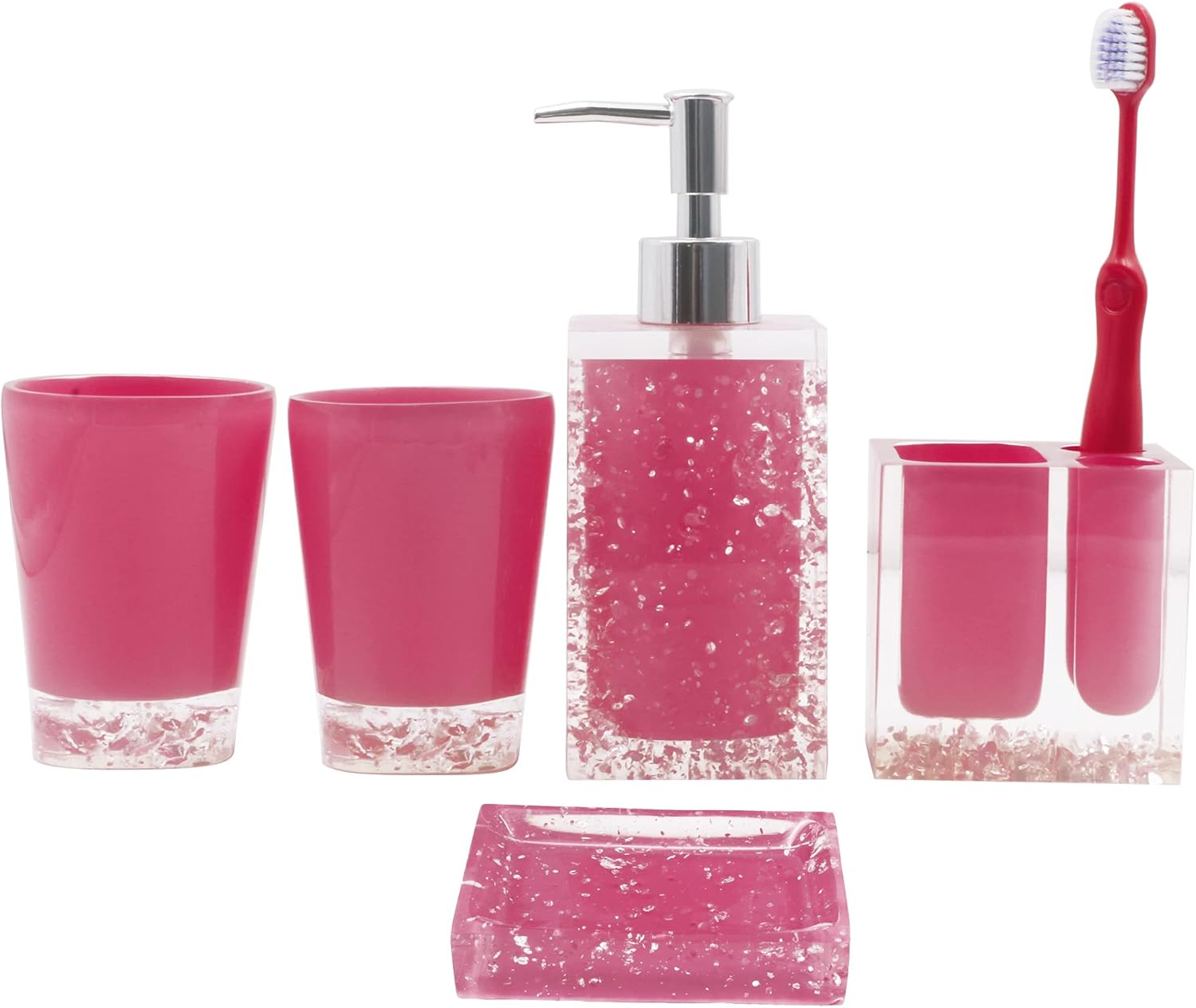 Complete bathroom care essentials set - LUANT Resin Toilet accessories 5 Piece Set