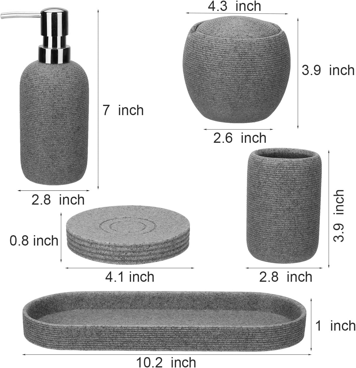 5-Piece Modern Bathroom Accessory Set