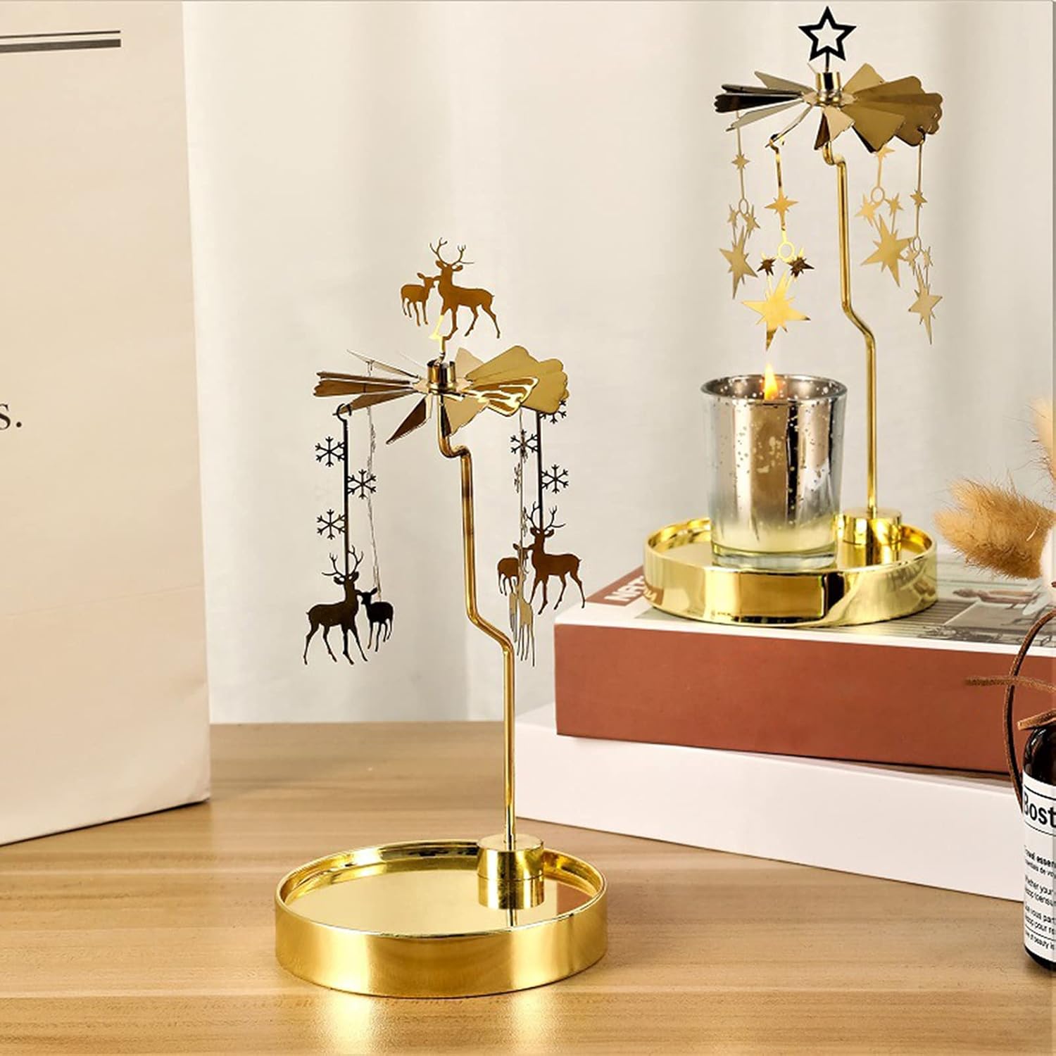 Magnificent Stainless Steel Spinning Candle Holder