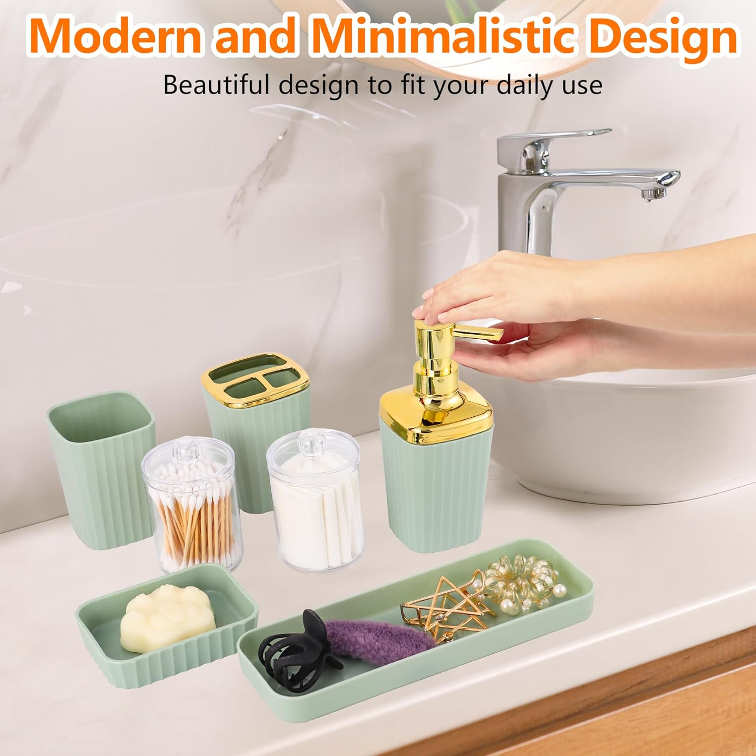 Luxury Green Bathroom Accessories Set