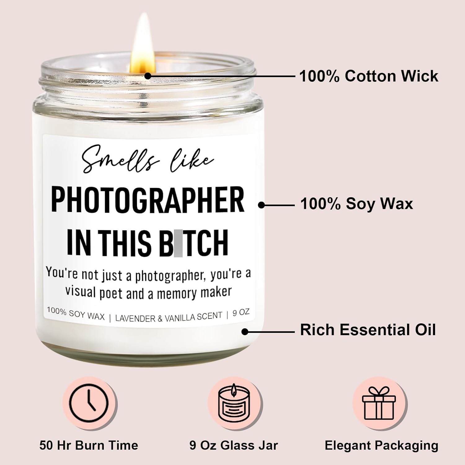 Surprise Smells Like Photographer Candle for Givers and Receivers