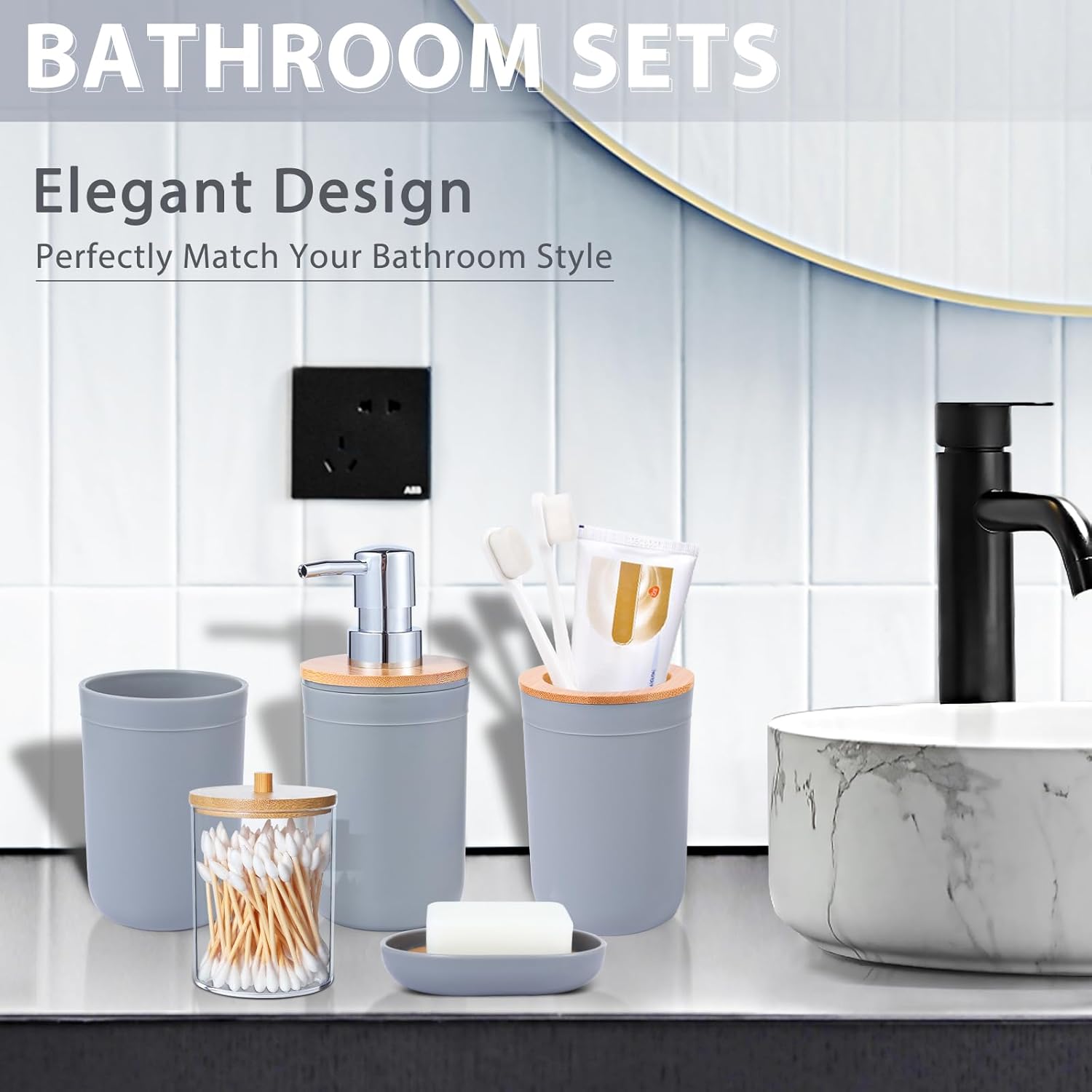 iMucci 5-Piece Bathroom Accessory Set