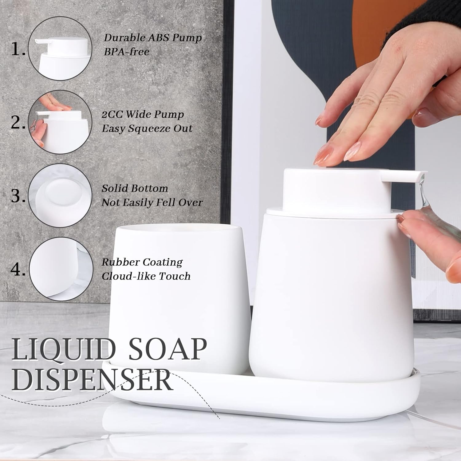 BosilunLife Complete White Bathroom Accessory Set