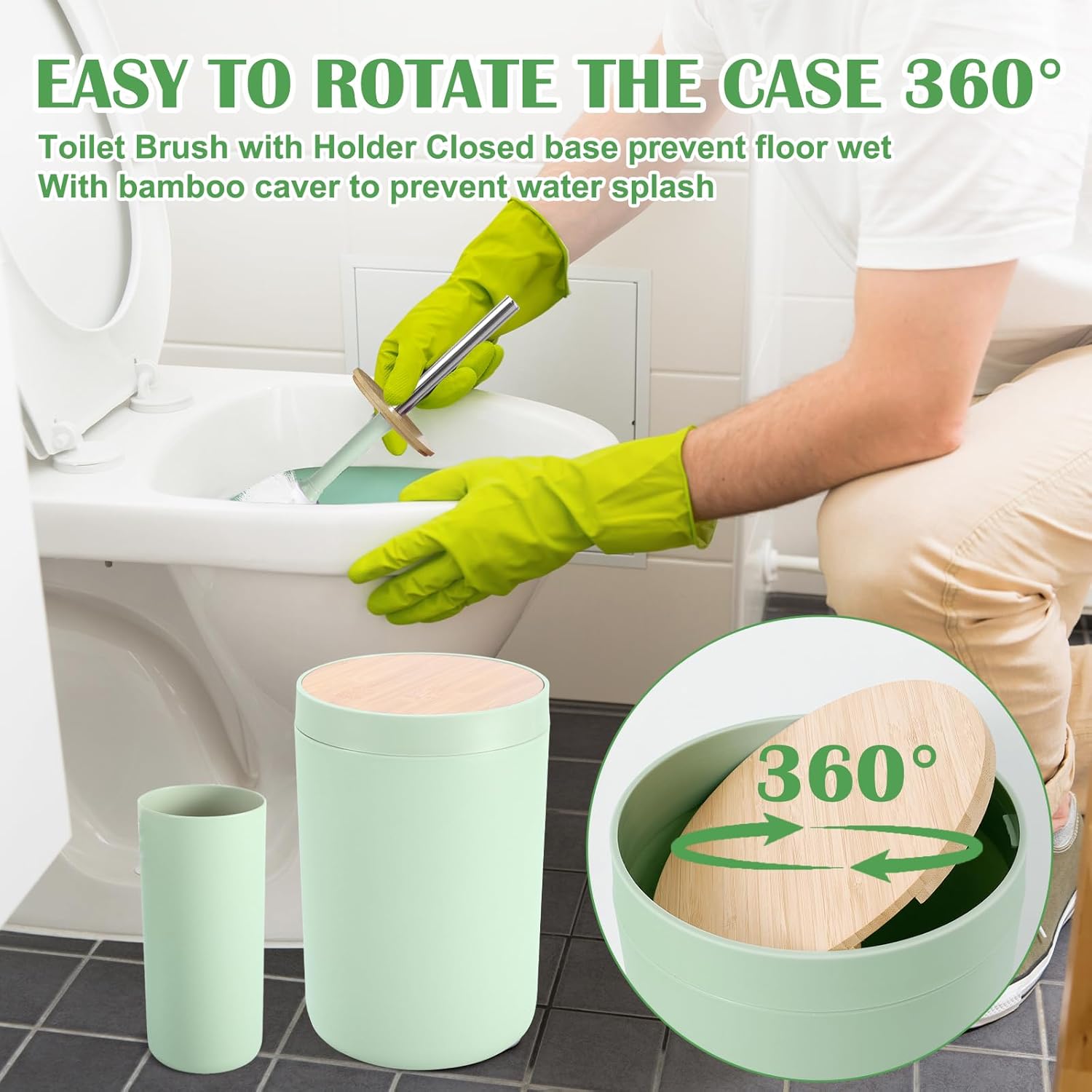 iMucci Pastel Green 9-Piece Bathroom Accessory Set
